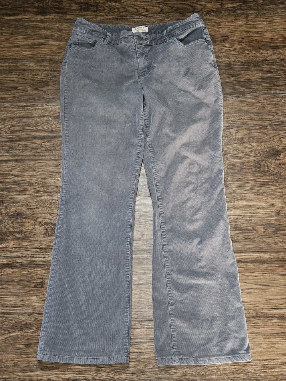 St. John's Bay Gray Flare Corduroy Pants - Straight Fit Boot Cut